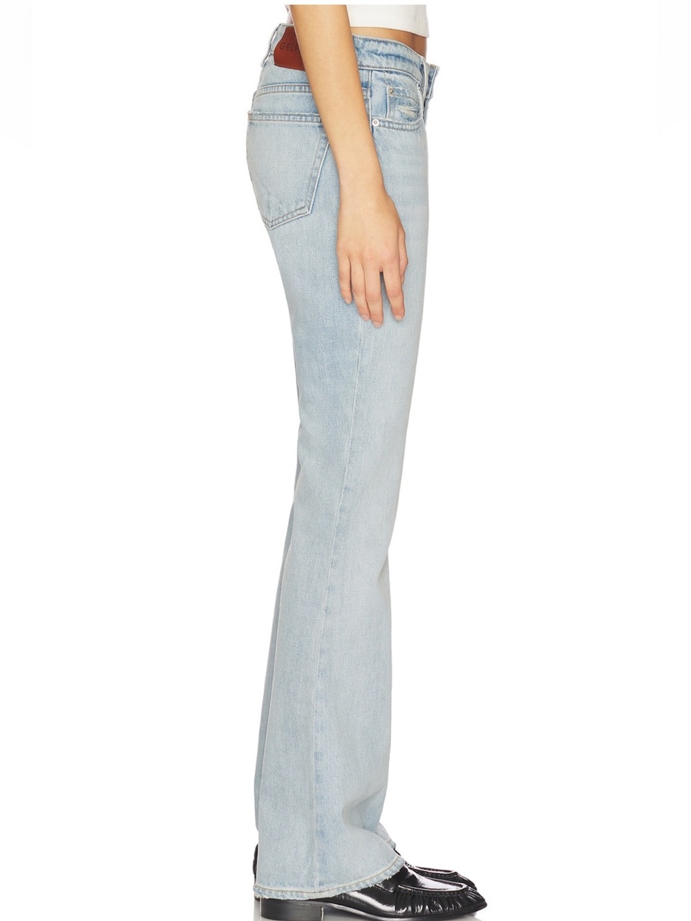GRLFRND Serena Low Rise Slim Flare Jeans – Ocean Avenue - Picture 7 of 10